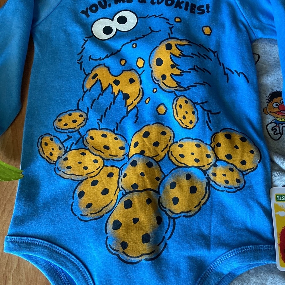 Sesame Street Cookie Monsters Bodysuits & Bibs - Picture 16 of 16
